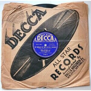 Bing Crosby & Johnny Mercer 78 RPM - On Behalf Of The Visiting Firemen - Decca E